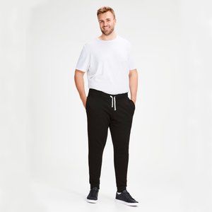 Jack & Jones Men's Big & Tall Holmen Cotton Sweatpants Black Sz 5XL/6XL
